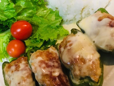 高野豆腐入り★豚ひき肉でピーマンの肉詰め！！